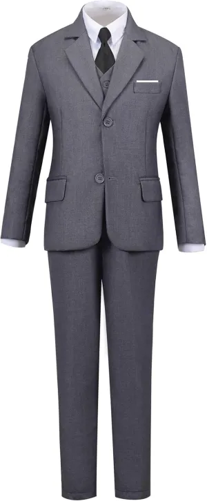 Toddler Boys Suit Kids Formal Dresswear Prom Tuxedo Children's Slim Fit Suits