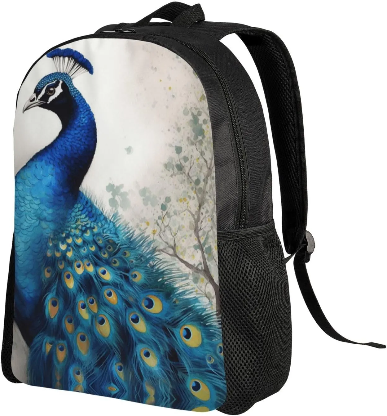 Travel Backpack for Women Men Lightweight 17 inch Laptop Bag Blue Peacock Backpack Casual Daypack