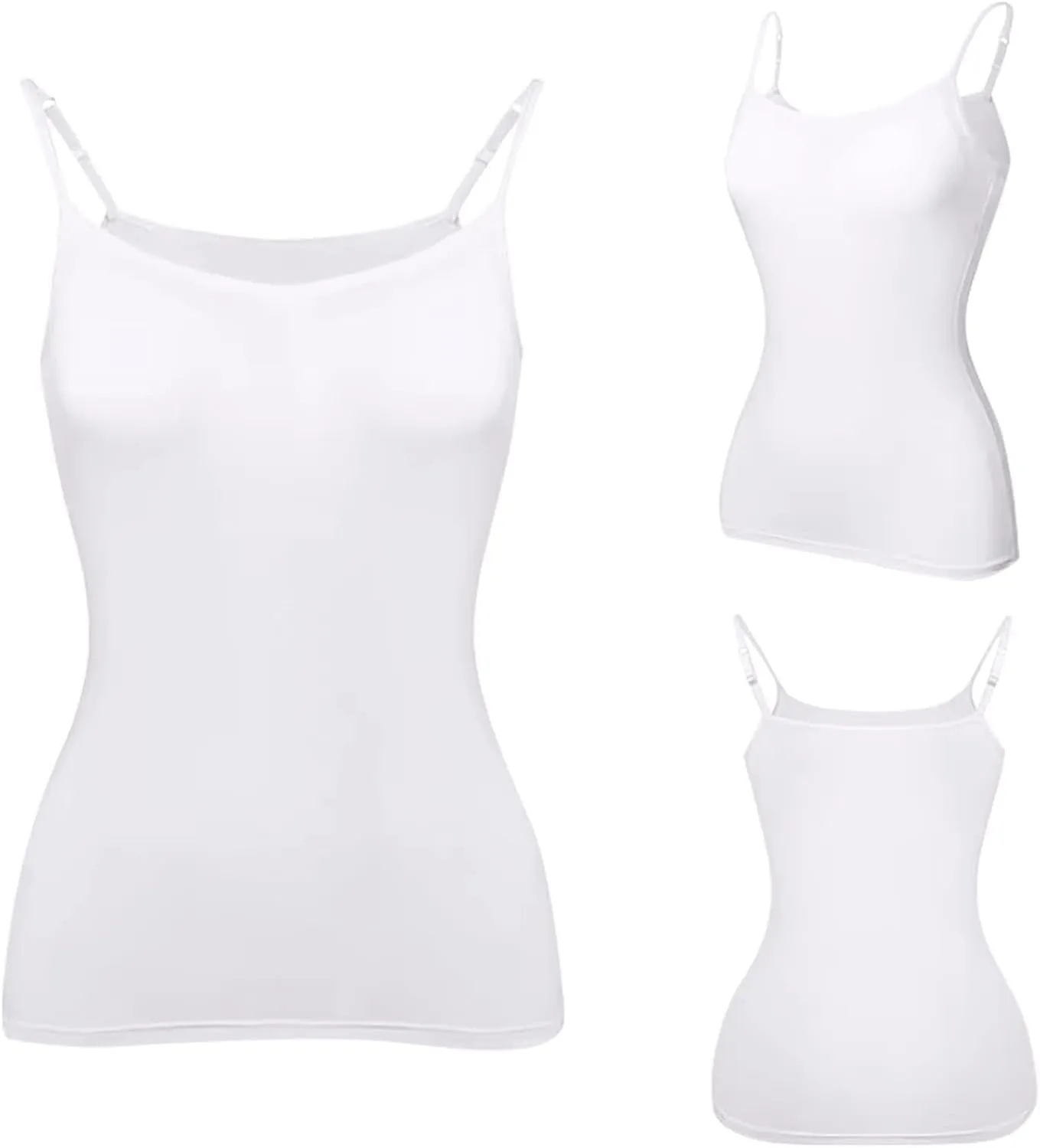 ULLiaN 2pcs Womens Camisole with Shelf Bra Workout Yoga Adjustable Spaghetti Strap Tank Tops Athletic Compression Basic Layer