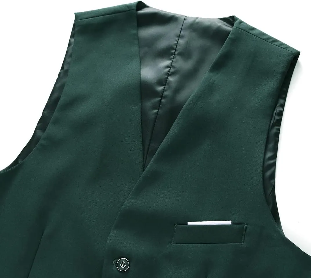 UNINUKOO Mens Suit Vest Slim Fit Formal Dress Casual Waistcoat Four Buttons Tuxedo Suit Vest