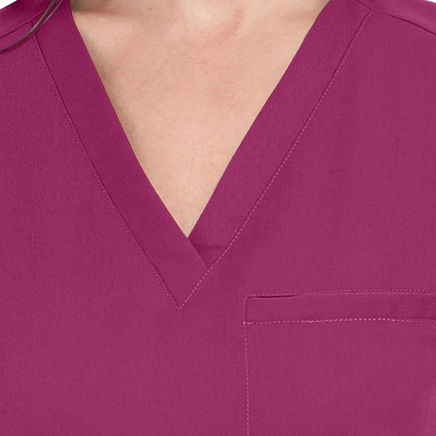 V Neck Scrubs Set Women Nurse Uniform 2 Piece Outfits Jogger Classic Scrub_ Tops & Yoga Jogger Pants with Pockets