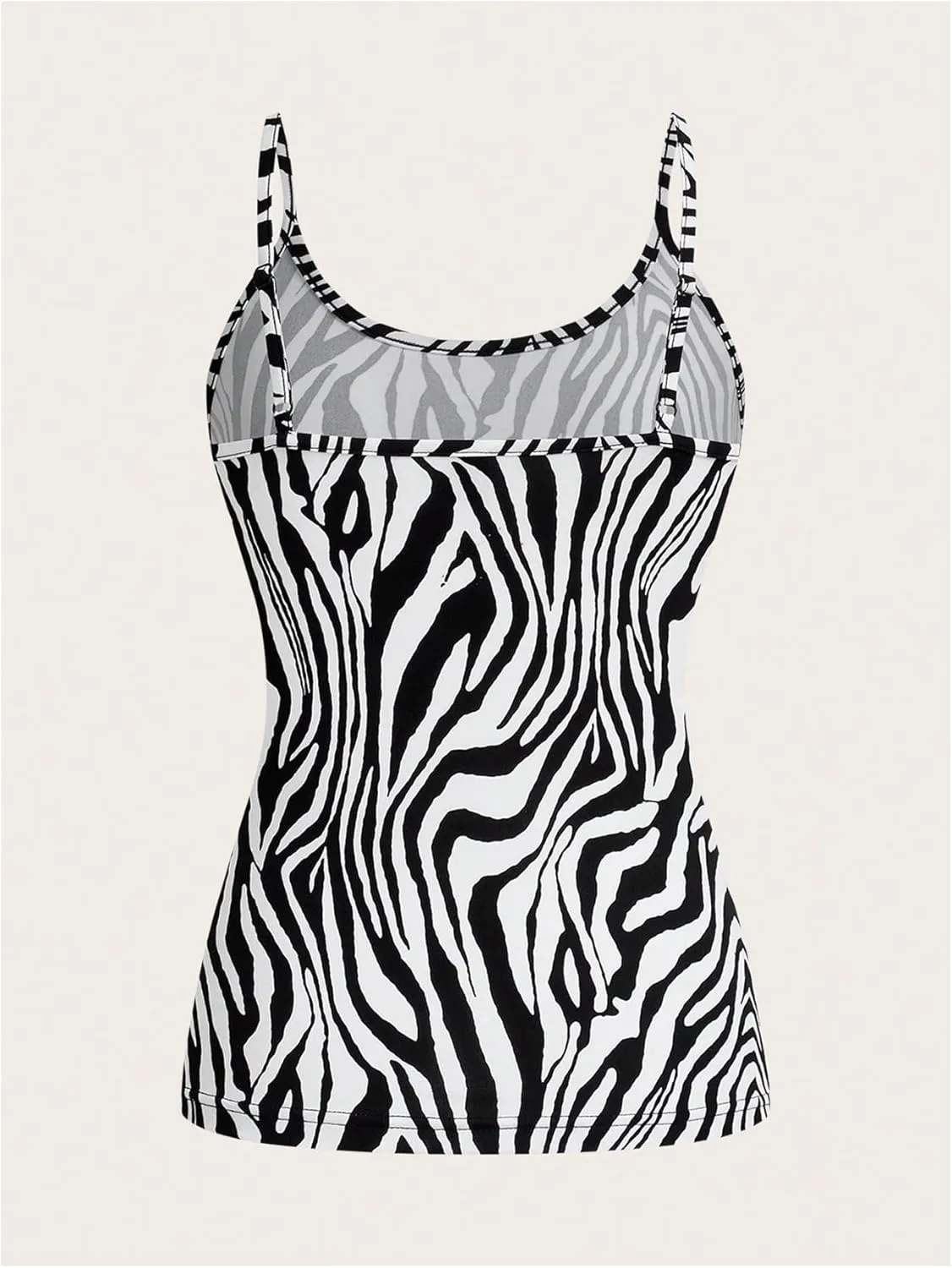 Verdusa Women's 4 Pack Cheetah Print Cami Top Scoop Neck Backless Fitted Camisole