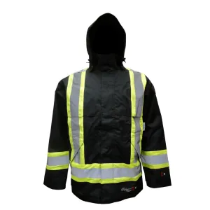 Viking Flame Resistant Journeyman 300D Ripstop Insulated High Visibility Work Jacket 3907FRWJ - Black