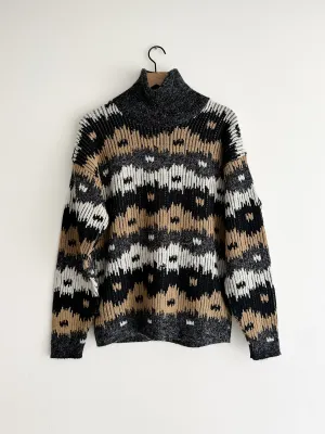 vintage geometric knit sweater (M)