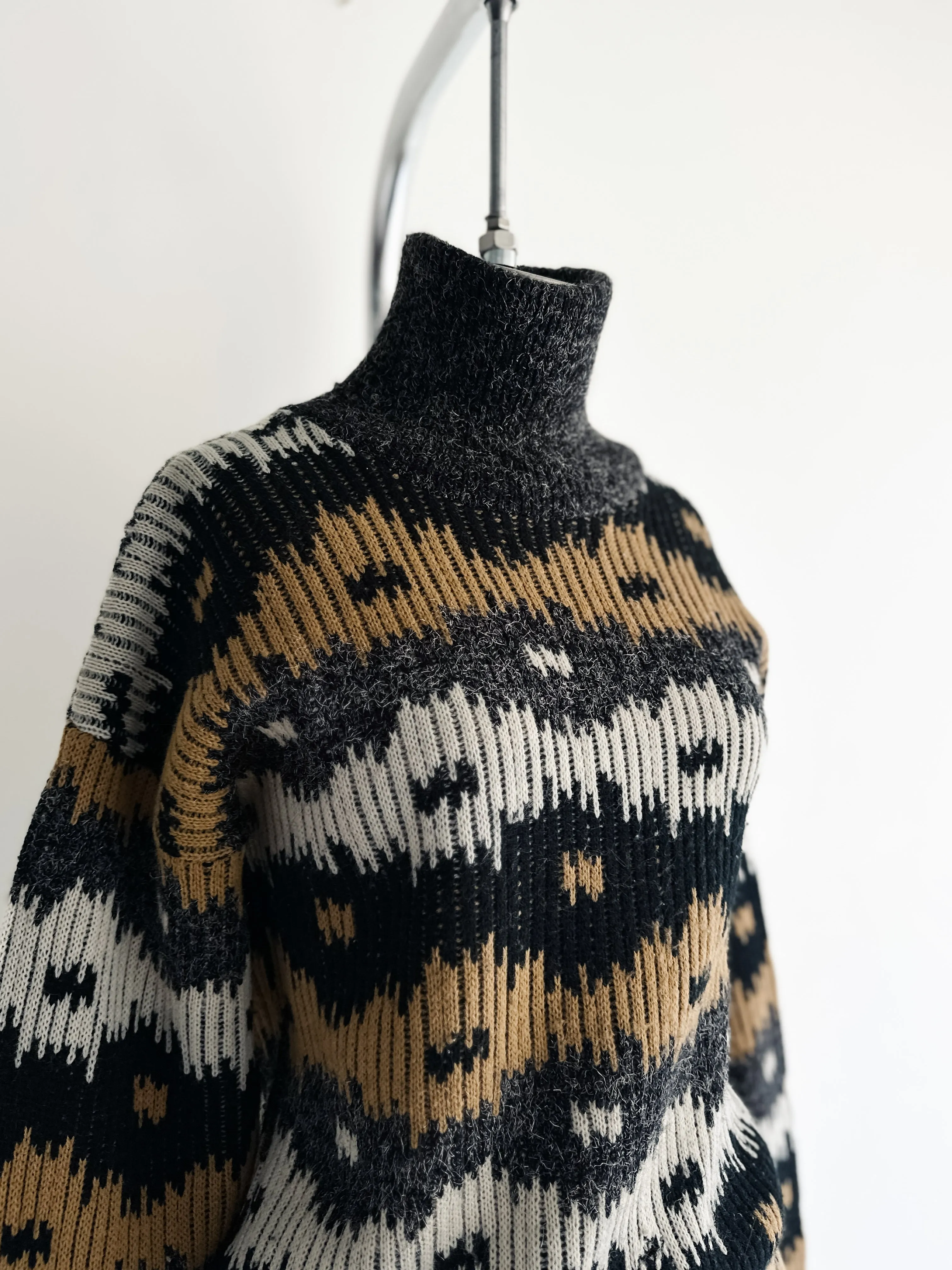 vintage geometric knit sweater (M)
