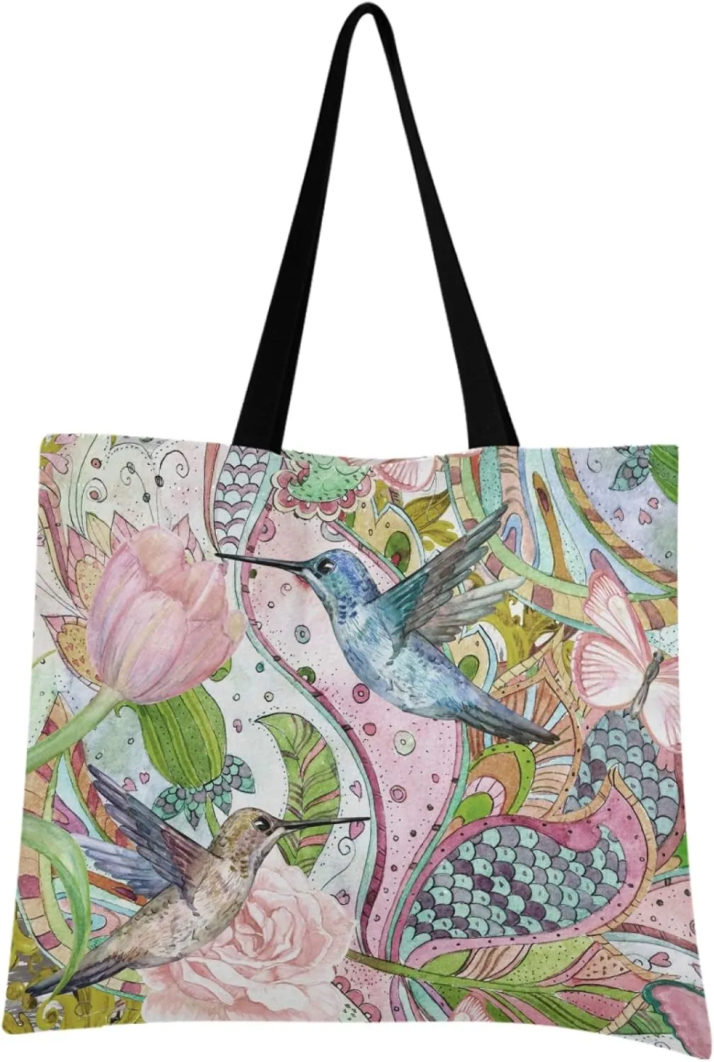 visesunny Fashion Floral Tote Bag with Interior Pocket Lightweight Travel Shoulder Bag Handbag Purse