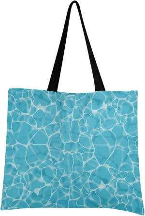 visesunny Women Extra Large Tote Bag Blue Sea Wave 3d Print Shoulder Bags Ladies Beach Travel Reusable Grocery Shopping Portable Storage Handbag