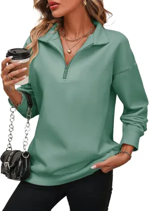 WMZCYXY Womens Oversized Sweatshirt Half Zip Hoodies Fall Fashion Pullover Long Sleeve Sweatshirt Outfits 2024 Y2k Clothes
