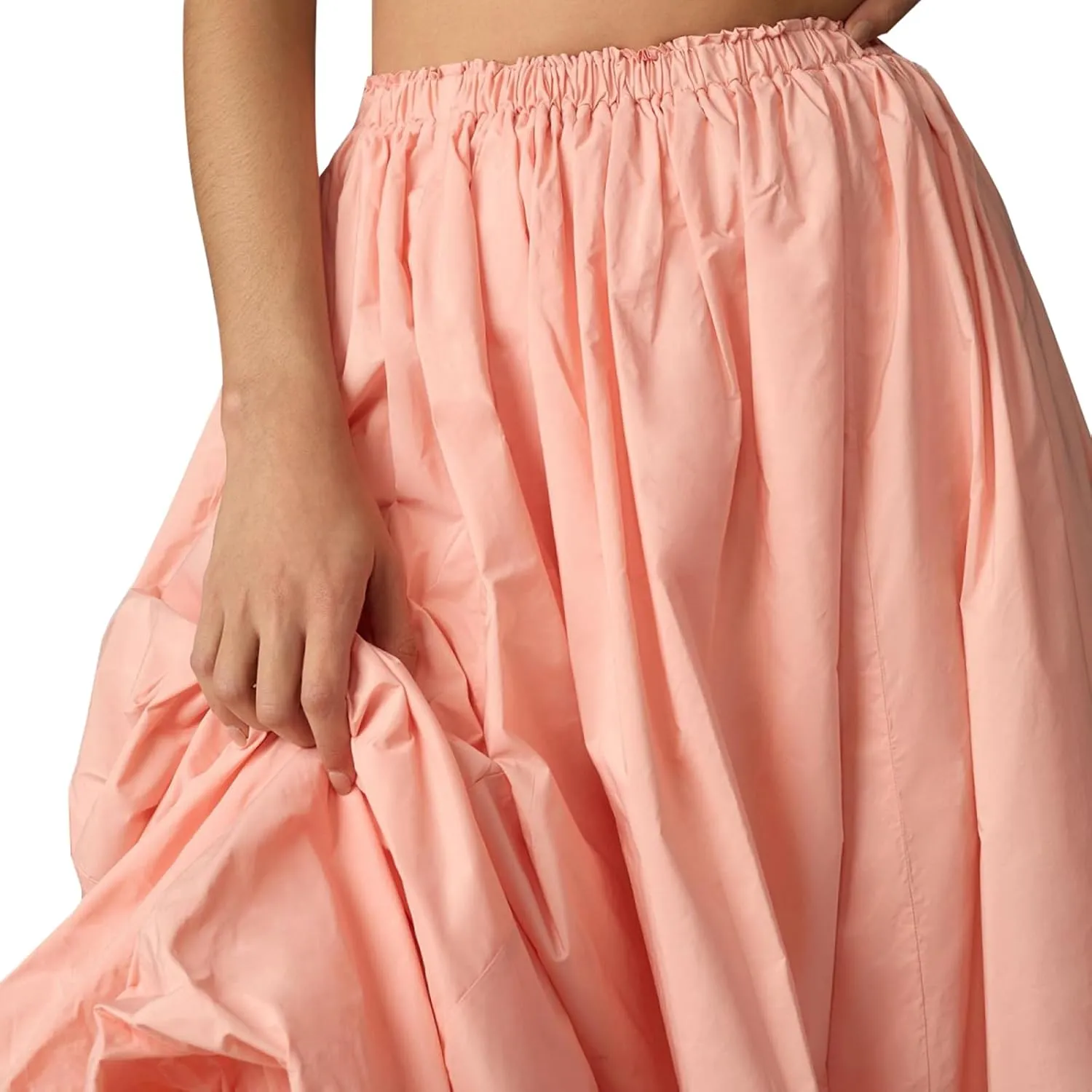 Women Puffy Long Skirt Elastic Waist Loose Fit Lantern Skirt Summer Vacation Swing A Line Skirt Streetwear Beachwear