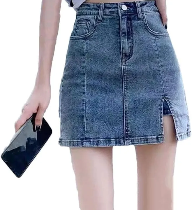 Women Shorts Mini Pants Skirt A-LINE Stretch Slim Fit High Waisted Jean Skirts
