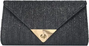 Women Stylish Straw Purse Woven Beach Evening Bag Straw Clutch Bag Shoulder Crossbody Handbag for Summer Party Casual