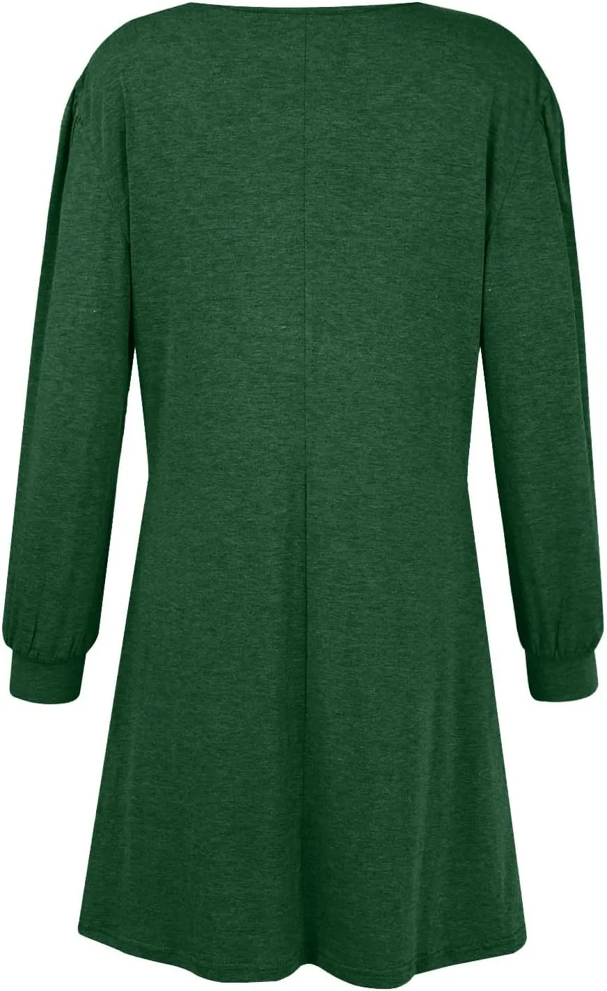 Women's Button Side Long Sleeve Dresses 2024 Fall Fashion Sweater Dresses Casual Crew Neck Pullover Tops with Pockets
