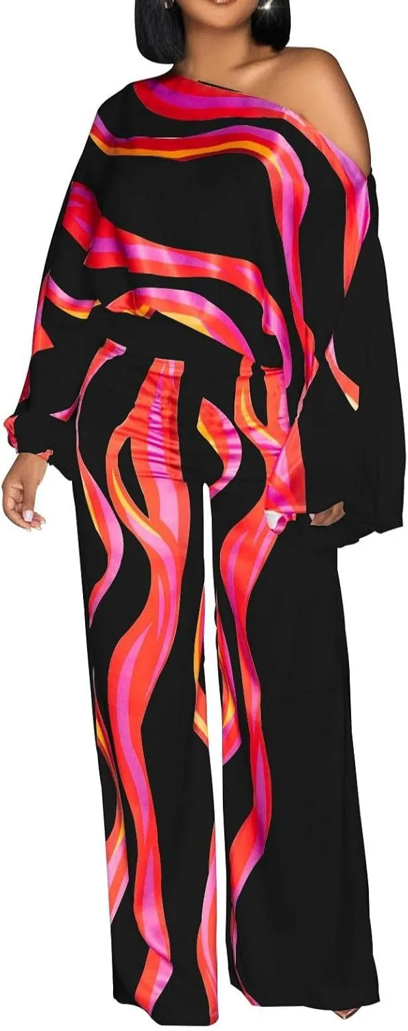 Women's Dressy Printed Jumpsuits Casual Plus Size V Neck Long Sleeve Wrap Wide Leg Rompers