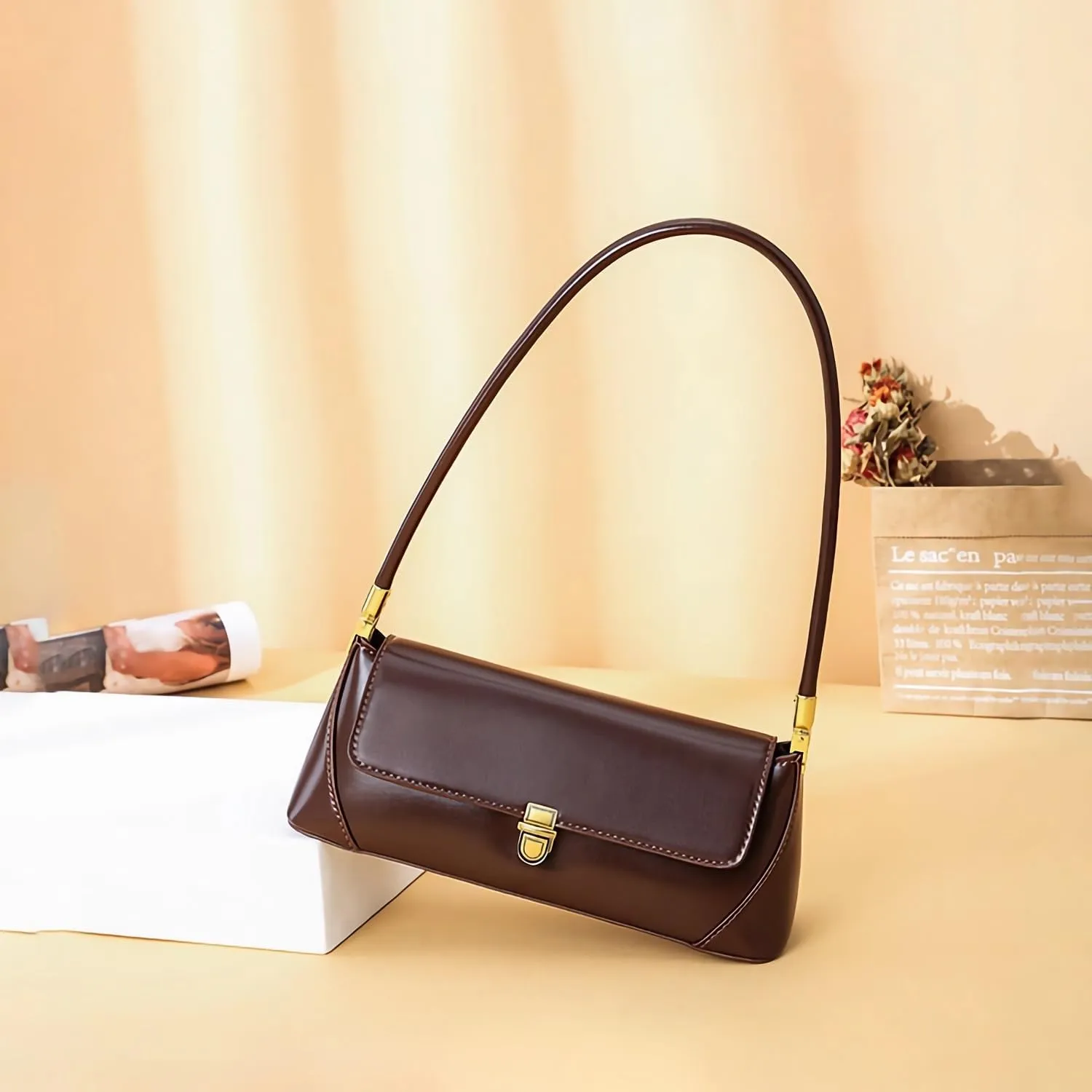 Women's Shoulder Handbags Hobo PU Leather Tote Bag Vintage Vegan Underarm Purse