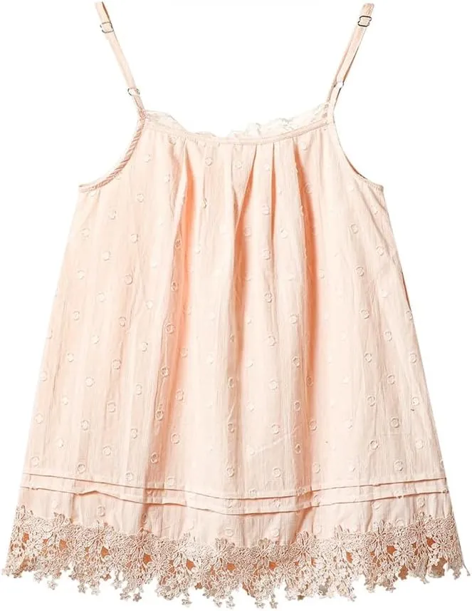 Women's Sweet Lace Hollow Cotton Camisole One-Shoulder Sleeveless Temperament Suspender