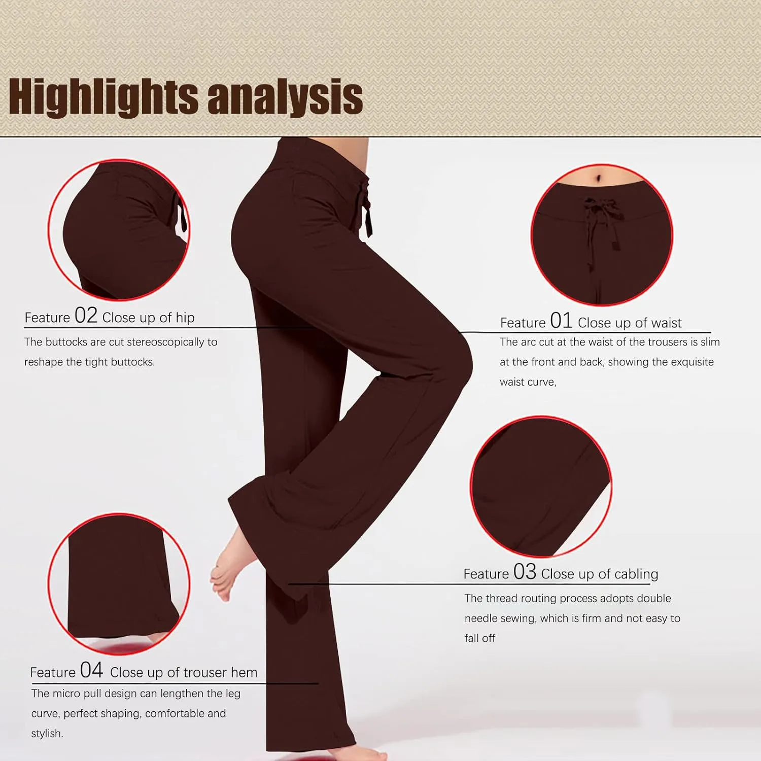 Women's Wide Leg Yoga Pants High Waist Drawstring Tummy Control Trousers Comfy Lounge Flare Pant Workout Leggings