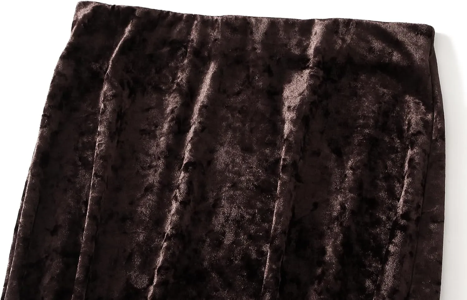 Womens Winter Velvet Elegant Long Skirt Stretch High Waist Maxi Skirt Elastic Waist Pleated Skirt