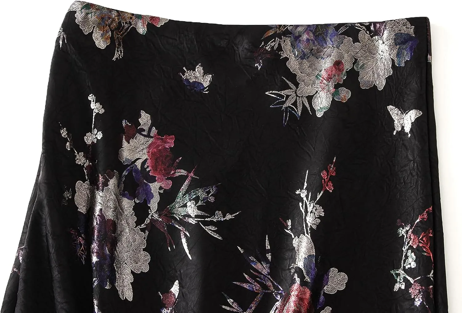 Womens Winter Velvet Elegant Long Skirt Stretch High Waist Maxi Skirt Elastic Waist Pleated Skirt