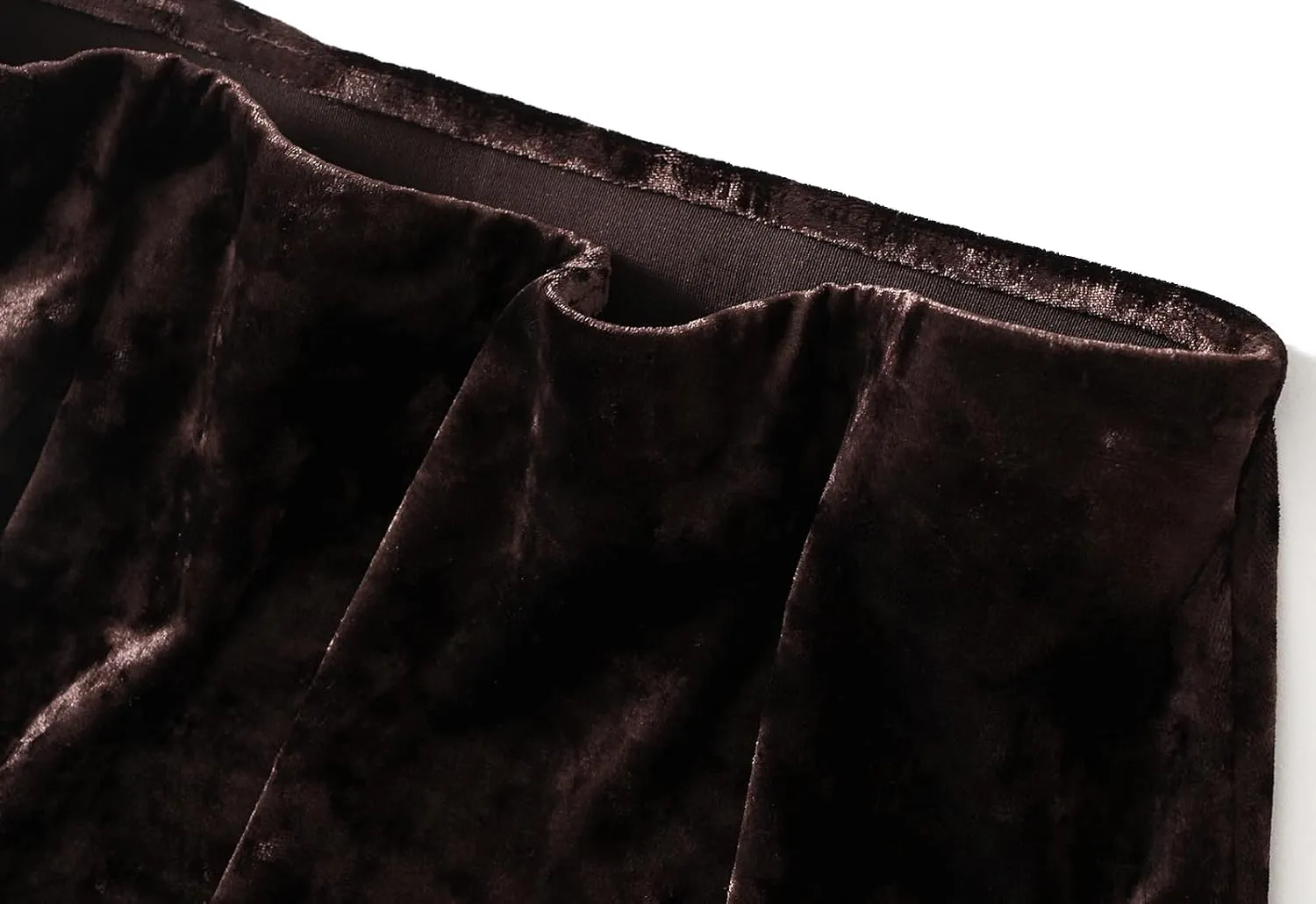 Womens Winter Velvet Elegant Long Skirt Stretch High Waist Maxi Skirt Elastic Waist Pleated Skirt