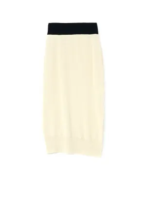 WOOL ROVING PLAIN STITCH KNIT SKIRT