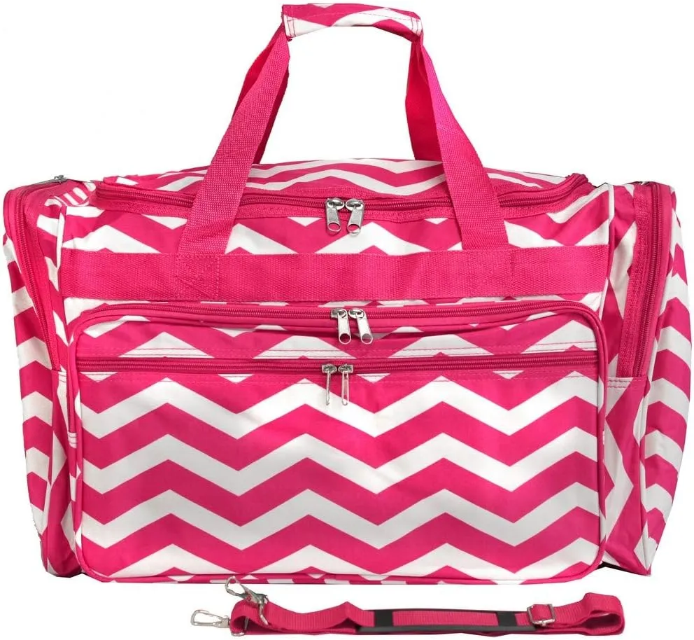 World Traveler Chevron 22-inch Carry-on Duffle Bag with Adjustable Shoulder Strap