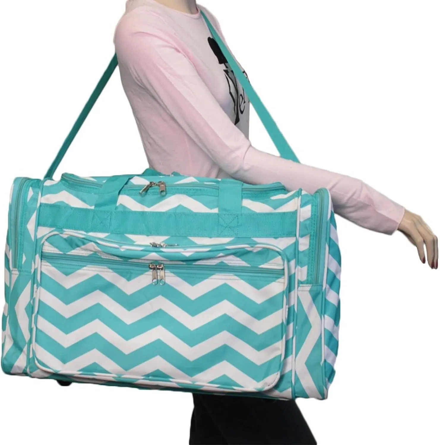 World Traveler Chevron 22-inch Carry-on Duffle Bag with Adjustable Shoulder Strap