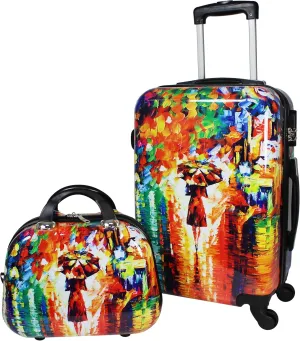 World Traveler Paris Nights Hardside 2-Piece Carry-on Spinner Luggage Set, Multicolor, One Size