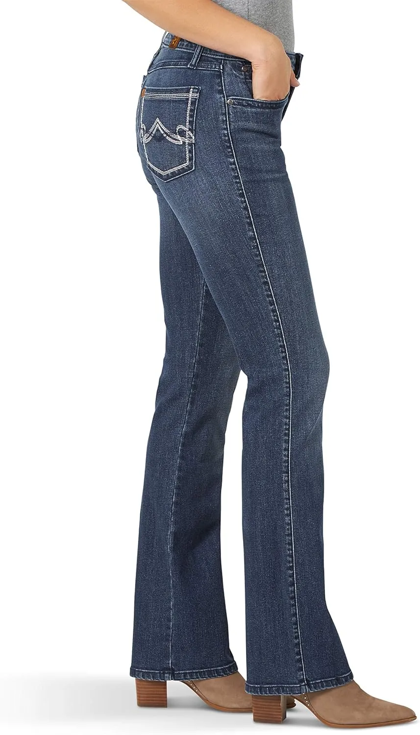 Wrangler Womens Aura Instantly Slimming Mid Rise Boot Cut Jean