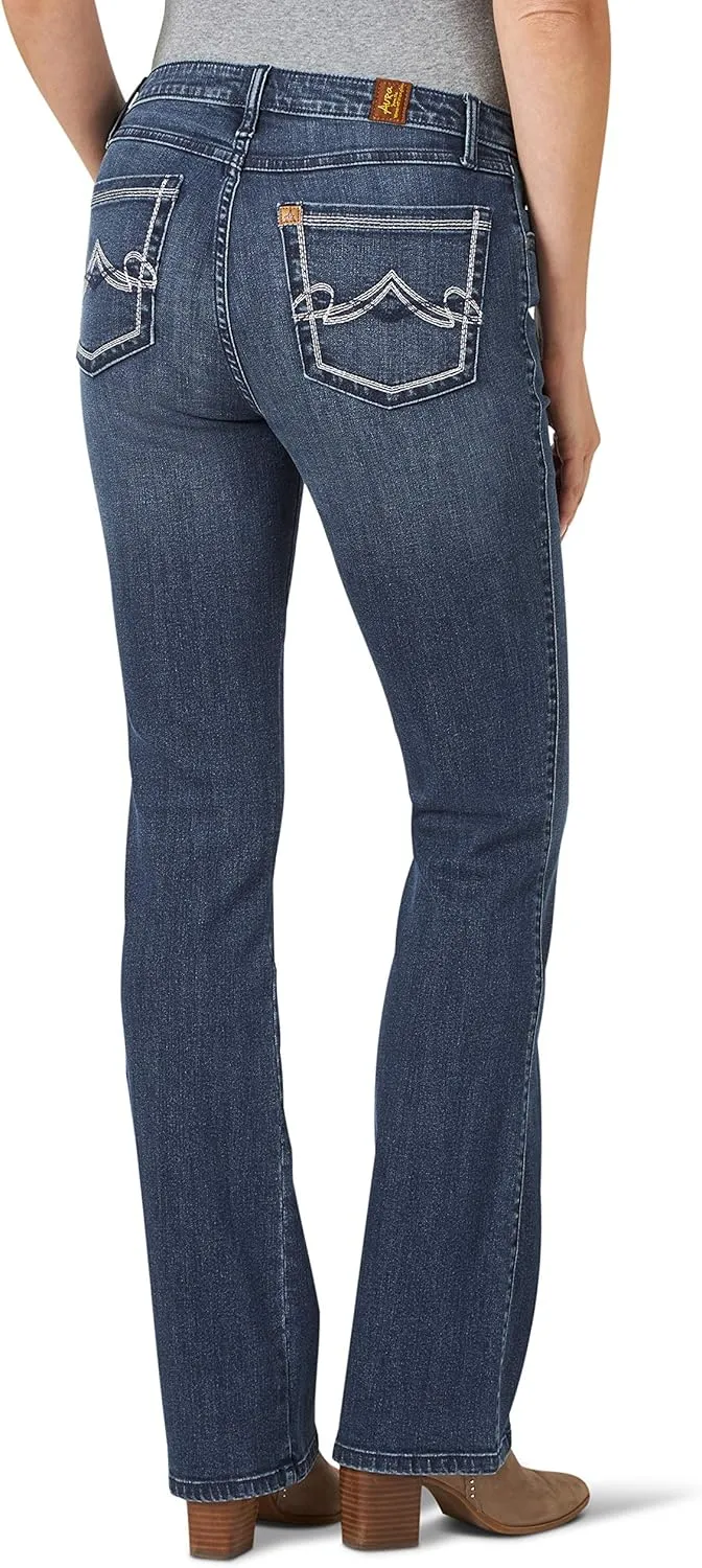 Wrangler Womens Aura Instantly Slimming Mid Rise Boot Cut Jean