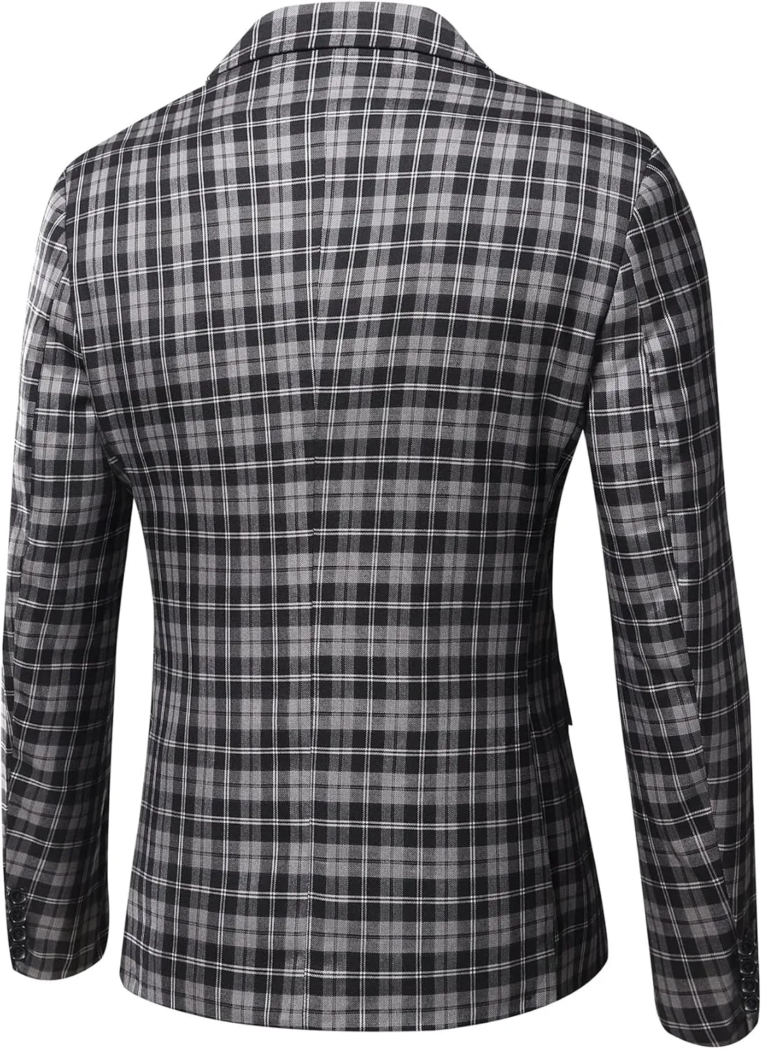 WULFUL Mens Slim Fit Suit One Button 3-Piece Blazer Dress Business Wedding Party Jacket Vest & Pant