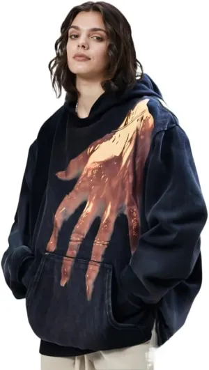Y2K Goth Hoodie Skull/Spider Print Streetwear Unisex Oversized Sweatshirt for Men Women Vintage Harajuku Fashion