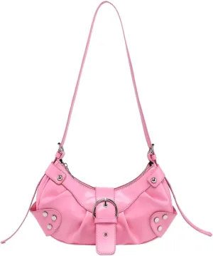 Y2k Purses for Women PU Leather Retro Tote Bag Hobo Bag Shoulder Bag Satchel Cool Motorcycle Bag 2024