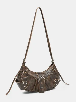 Y2k Purses for Women PU Leather Retro Tote Bag Hobo Bag Shoulder Bag Satchel Cool Motorcycle Bag 2024