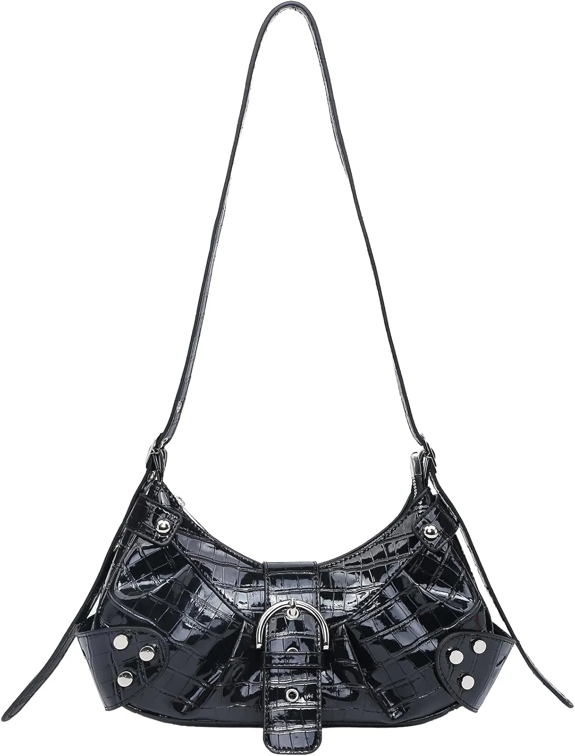 Y2k Purses for Women PU Leather Retro Tote Bag Hobo Bag Shoulder Bag Satchel Cool Motorcycle Bag 2024