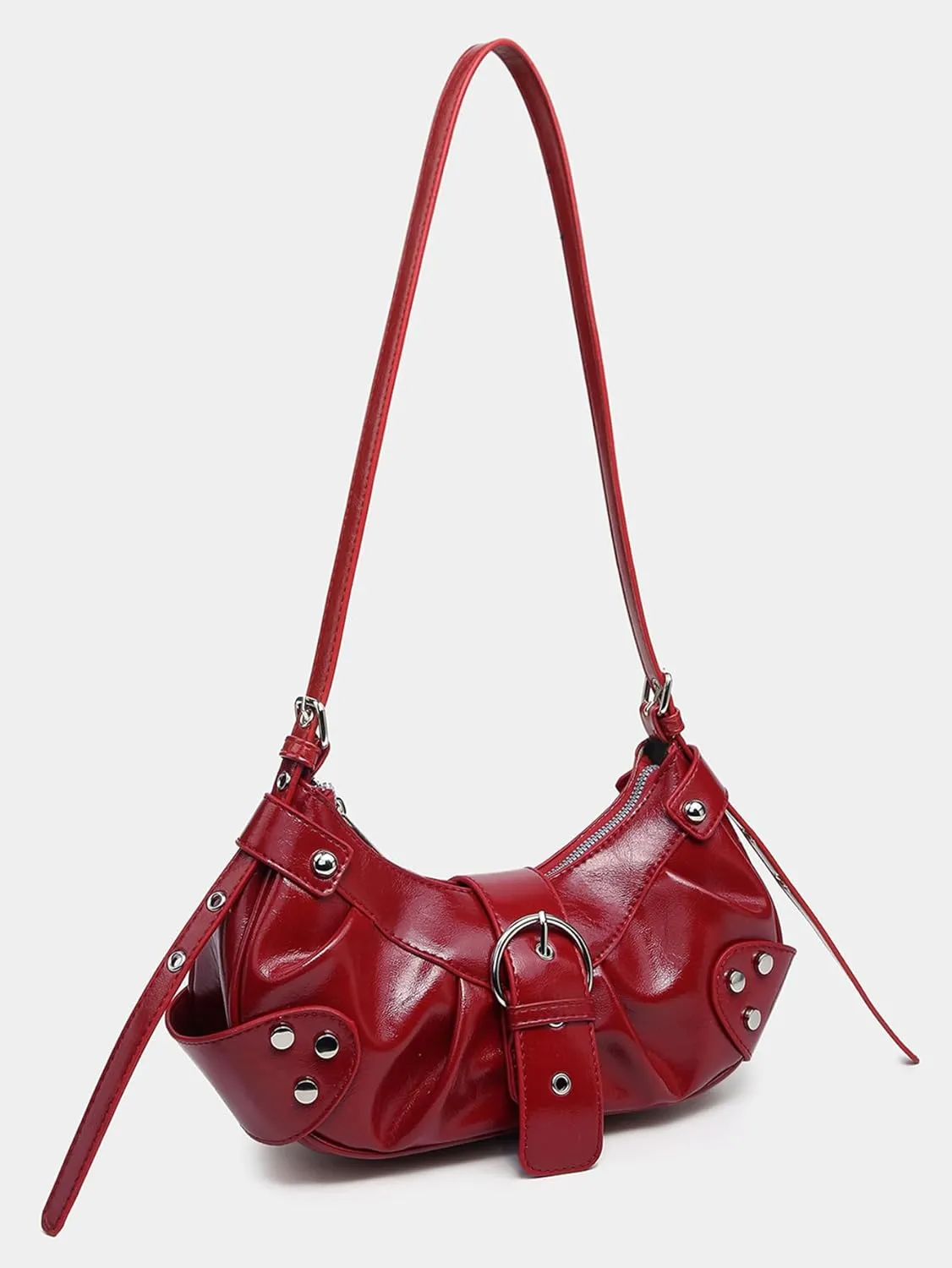 Y2k Purses for Women PU Leather Retro Tote Bag Hobo Bag Shoulder Bag Satchel Cool Motorcycle Bag 2024
