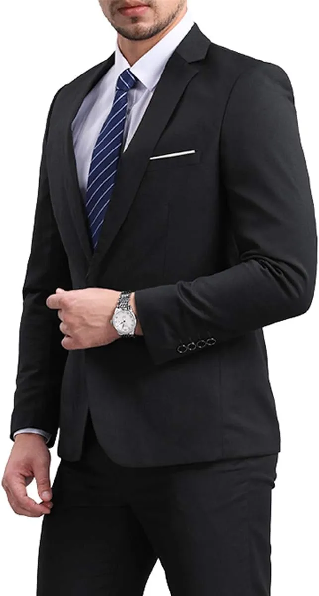 YFFUSHI Men' Slim Fit Casual Blazer One Button Lightweight Suit Jacket Business Party Sport Coat
