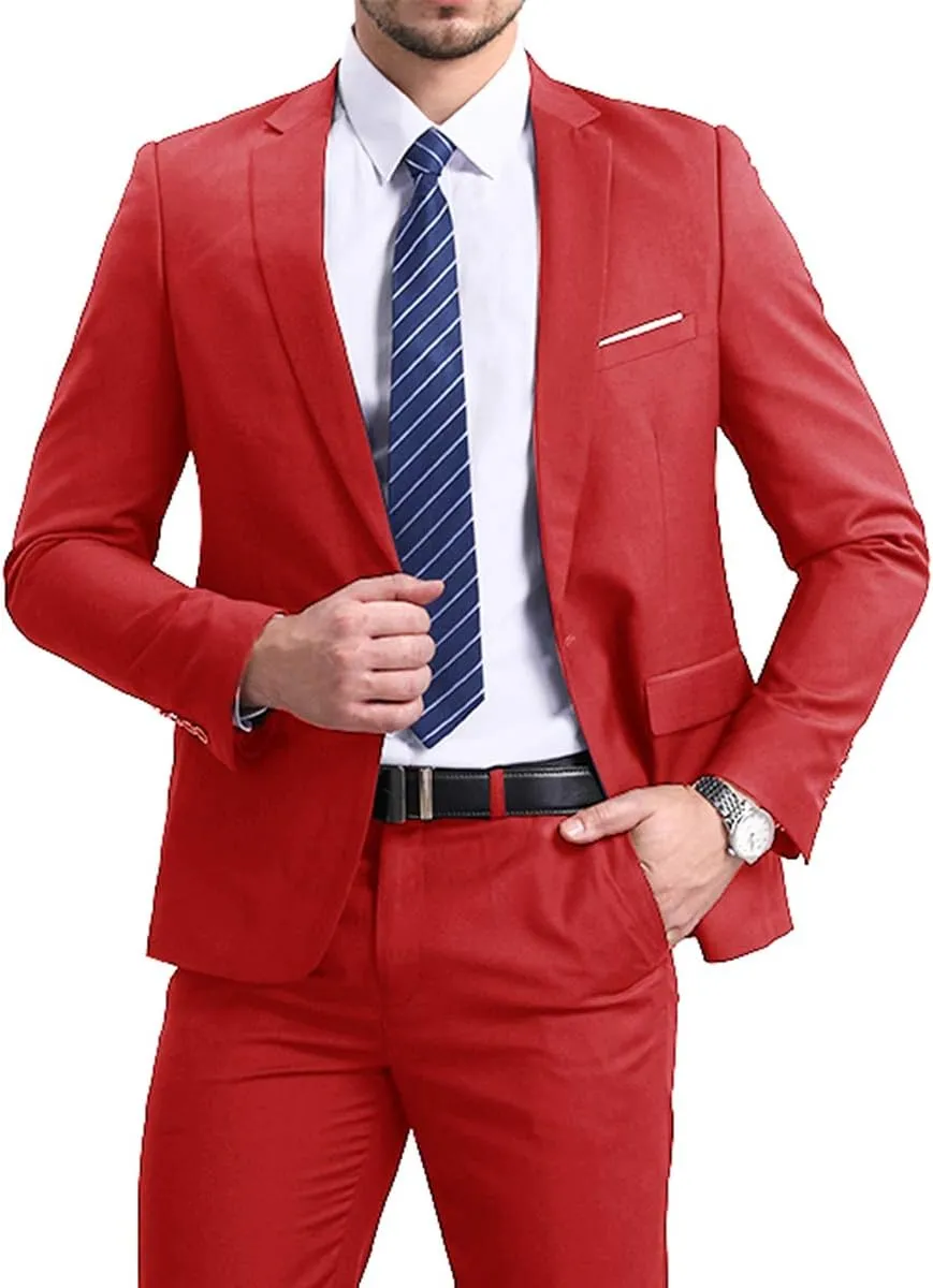 YFFUSHI Men' Slim Fit Casual Blazer One Button Lightweight Suit Jacket Business Party Sport Coat