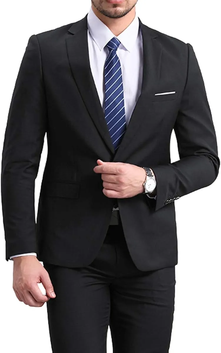 YFFUSHI Men' Slim Fit Casual Blazer One Button Lightweight Suit Jacket Business Party Sport Coat