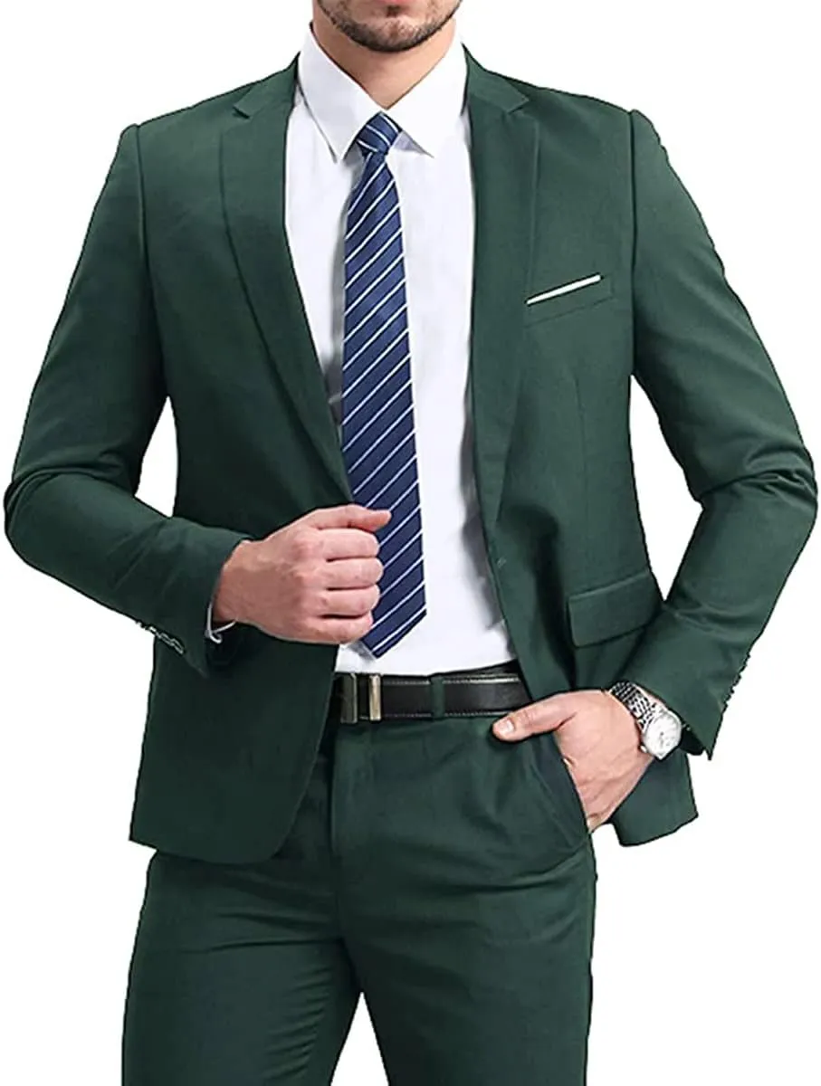 YFFUSHI Men' Slim Fit Casual Blazer One Button Lightweight Suit Jacket Business Party Sport Coat