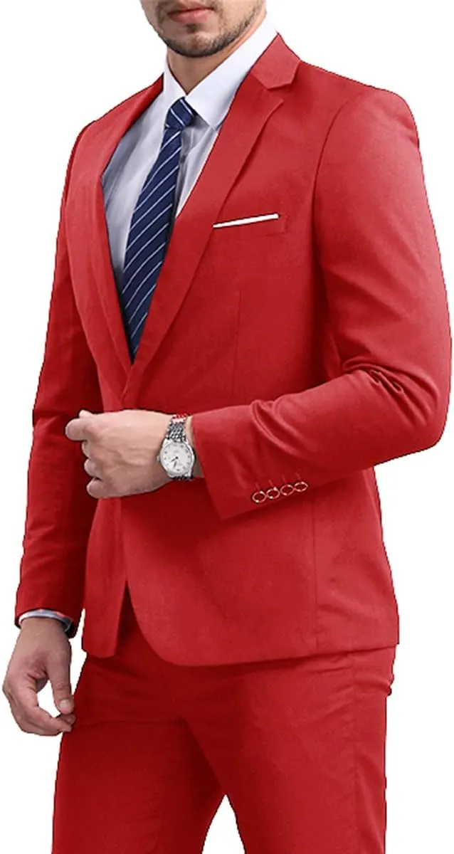 YFFUSHI Men' Slim Fit Casual Blazer One Button Lightweight Suit Jacket Business Party Sport Coat