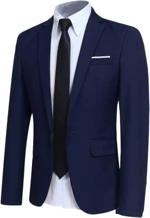 YFFUSHI Men' Slim Fit Casual Blazer One Button Lightweight Suit Jacket Business Party Sport Coat