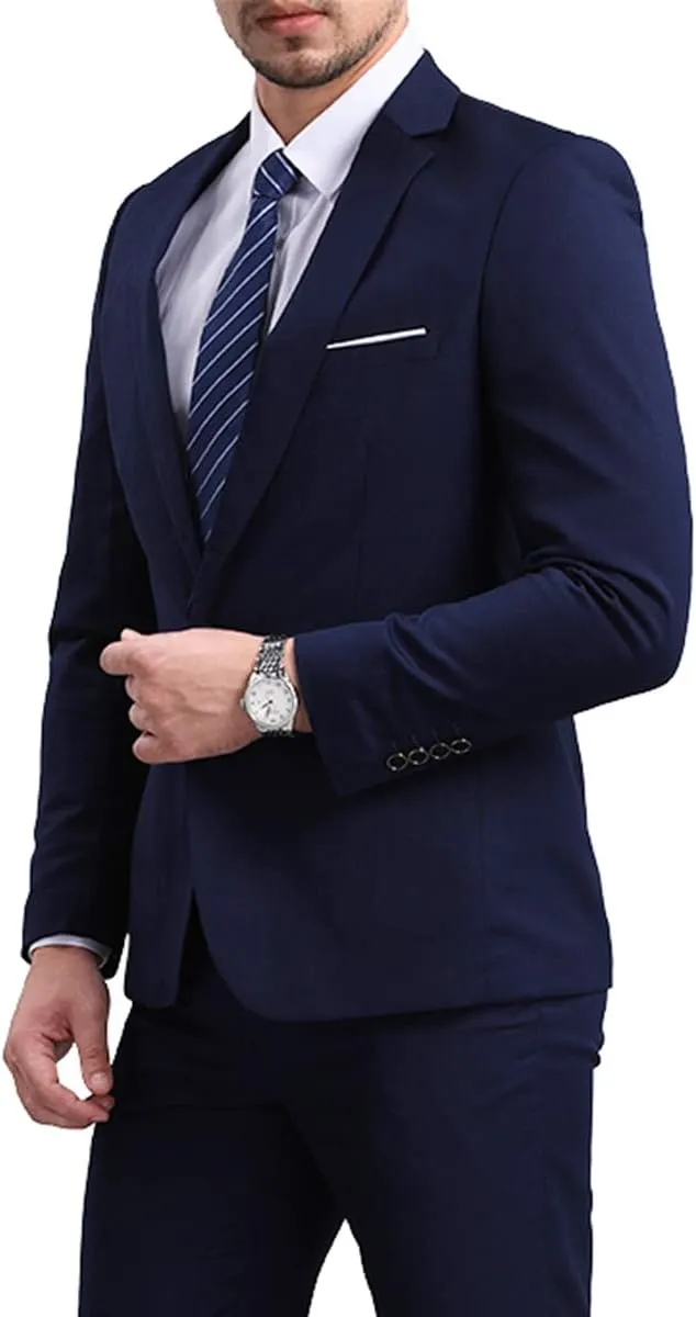 YFFUSHI Men' Slim Fit Casual Blazer One Button Lightweight Suit Jacket Business Party Sport Coat