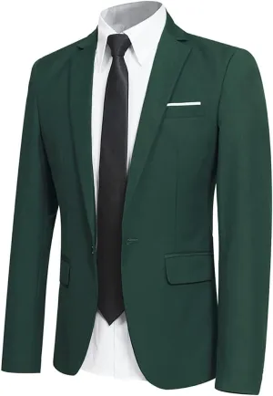YFFUSHI Men' Slim Fit Casual Blazer One Button Lightweight Suit Jacket Business Party Sport Coat