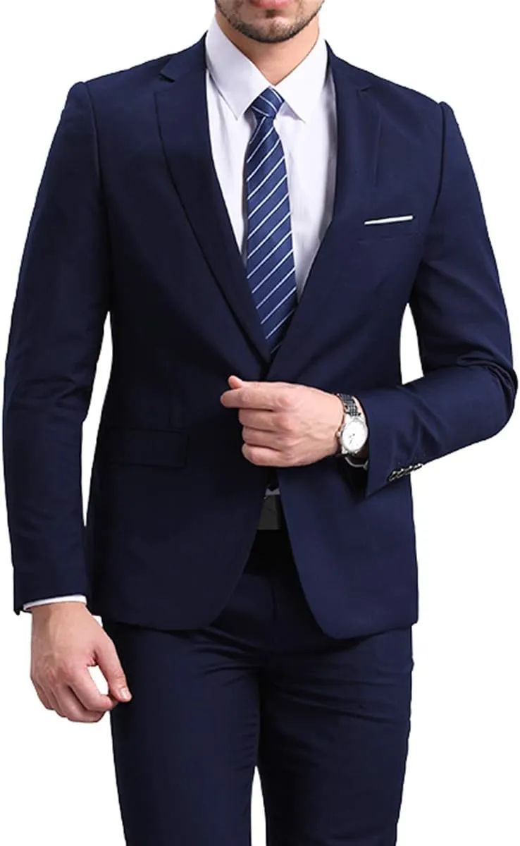 YFFUSHI Men' Slim Fit Casual Blazer One Button Lightweight Suit Jacket Business Party Sport Coat