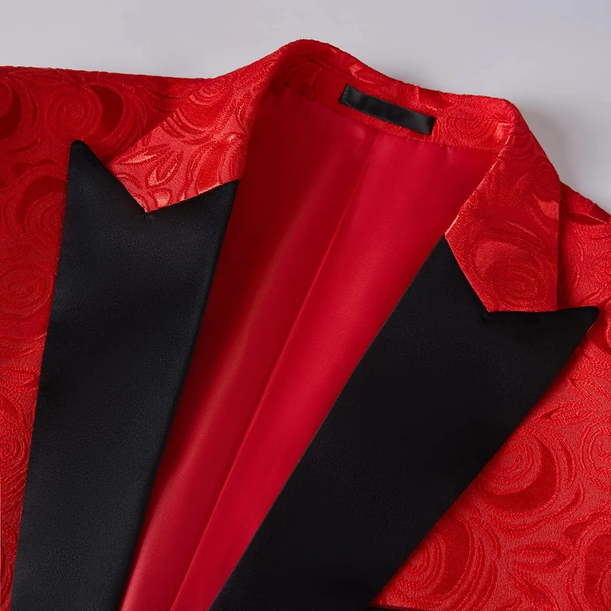 YFFUSHI Men's Notched Lapel Tuxedo Suit Jacket One Button Blazer for Wedding Prom Dinner Party