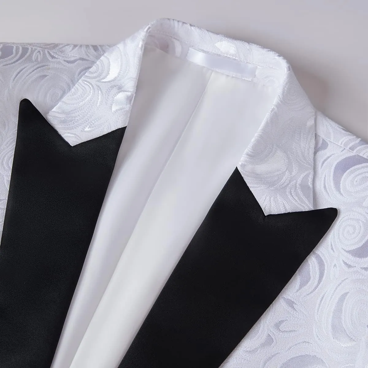 YFFUSHI Men's Notched Lapel Tuxedo Suit Jacket One Button Blazer for Wedding Prom Dinner Party