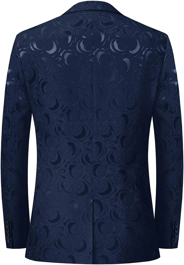 YFFUSHI Men's Notched Lapel Tuxedo Suit Jacket One Button Blazer for Wedding Prom Dinner Party