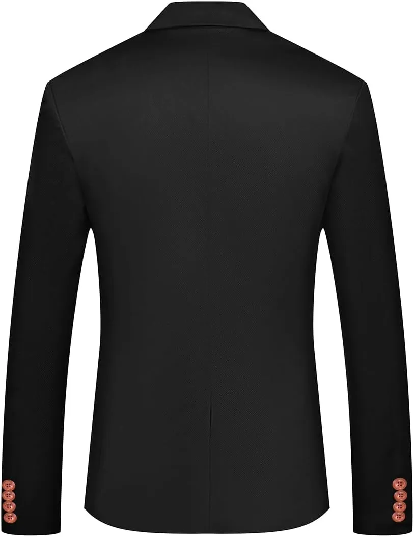 YFFUSHI Mens Slim Fit Sport Coat Casual One Button Solid Color Jacket Blazer