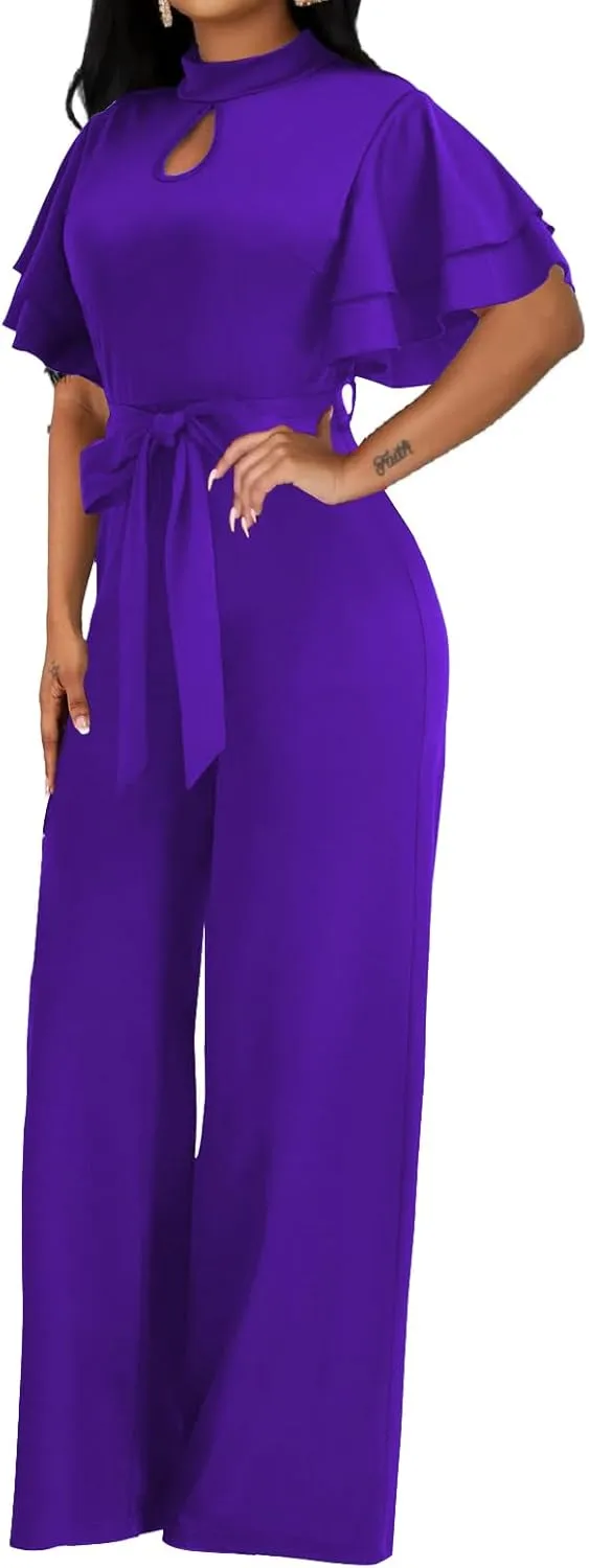 Yiershu Elegant Jumpsuits for Women Dressy Formal Long Straight Pants Wedding Guest Business Jumpsuit
