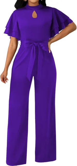 Yiershu Elegant Jumpsuits for Women Dressy Formal Long Straight Pants Wedding Guest Business Jumpsuit